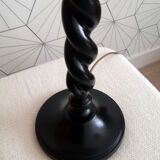 Turned wooden lamp