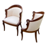 Pair of armchairs style Empire gooseneck