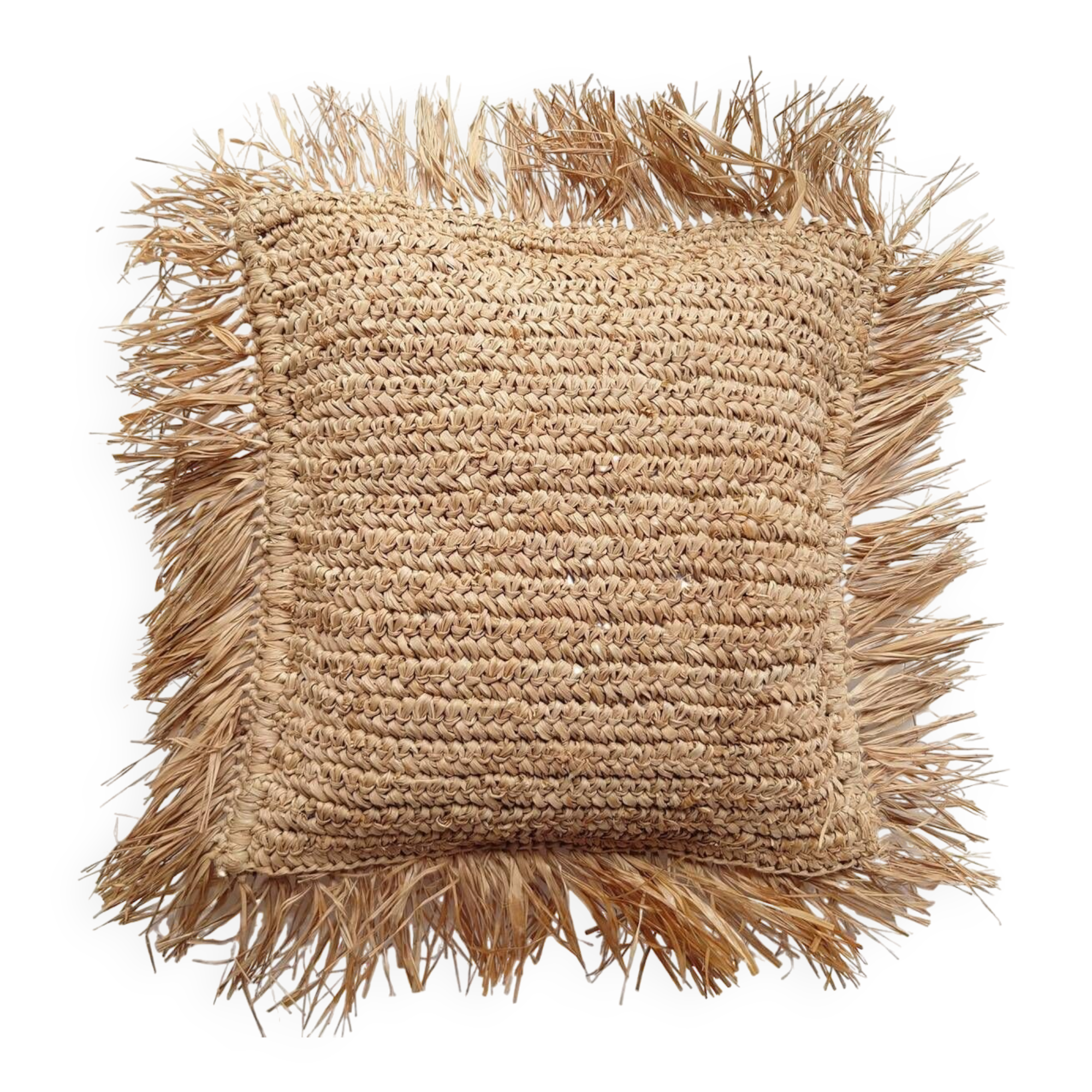 Housse de coussin Zara en raphia, 40x40