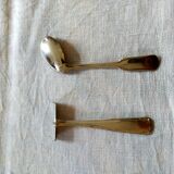 Silver metal baby cutlery (scraper and spoon)