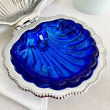 Silver-plated shell butter dish, 1950s