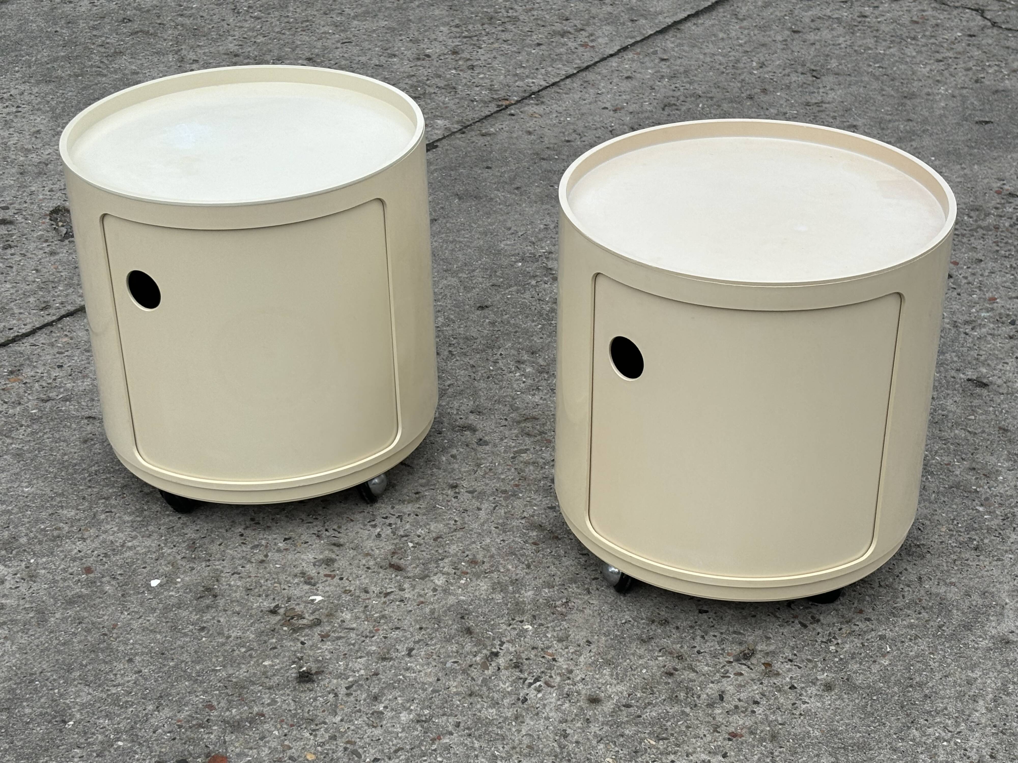 Vintage Componibili bedside tables by Anna Castelli for Kartell set of two