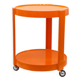 Desserte roulante vintage / design / plastique orange ,