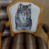 Armchair Louis XV head of wolf