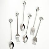 Silver-plated seashell cutlery set