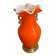 Antique MURANO Orange Blown Glass Vase Corolla Neck Vintage Decoration