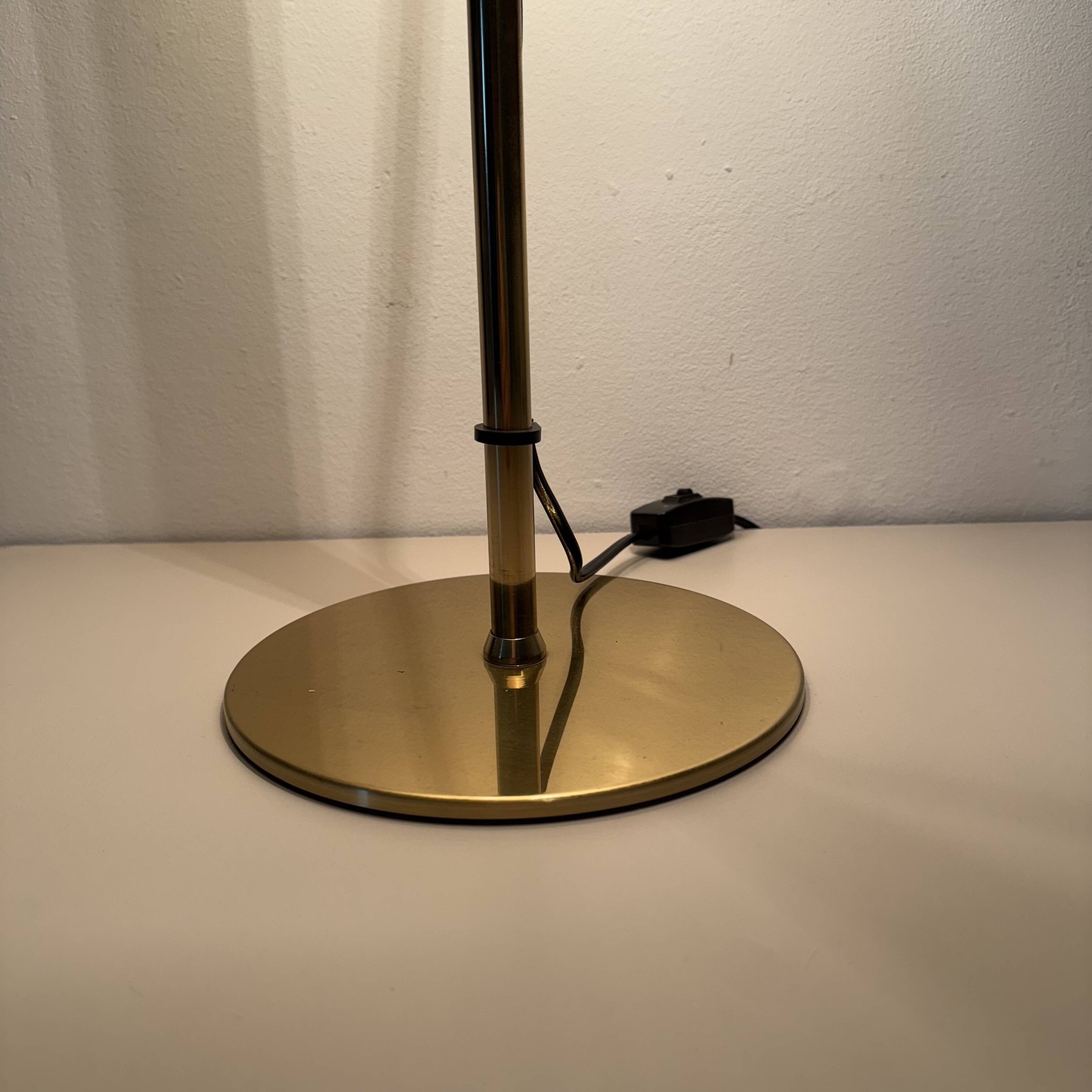 Vintage Mushroom table lamp with gold metal base , 1970s