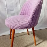 Chaise moumoute lilas années 50