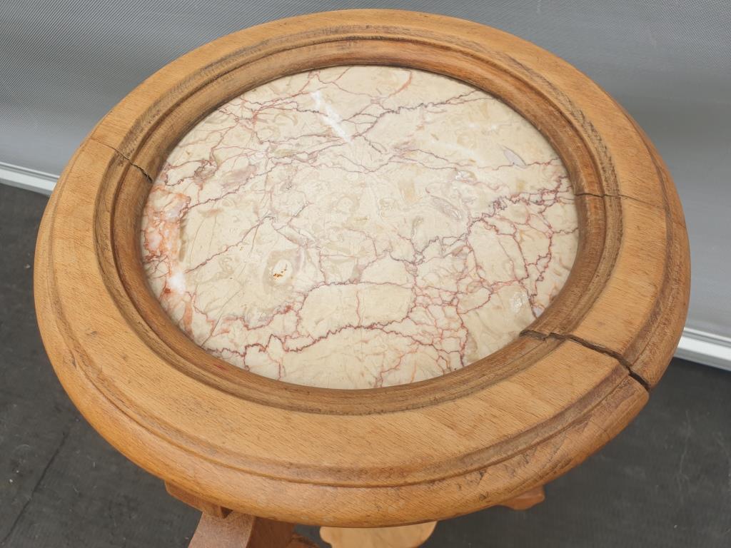 Sellette Art Nouveau Poirier and pink marble