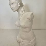 Sculpture plaster statue in the academic style representing the Venus de Milo Signed Dom
