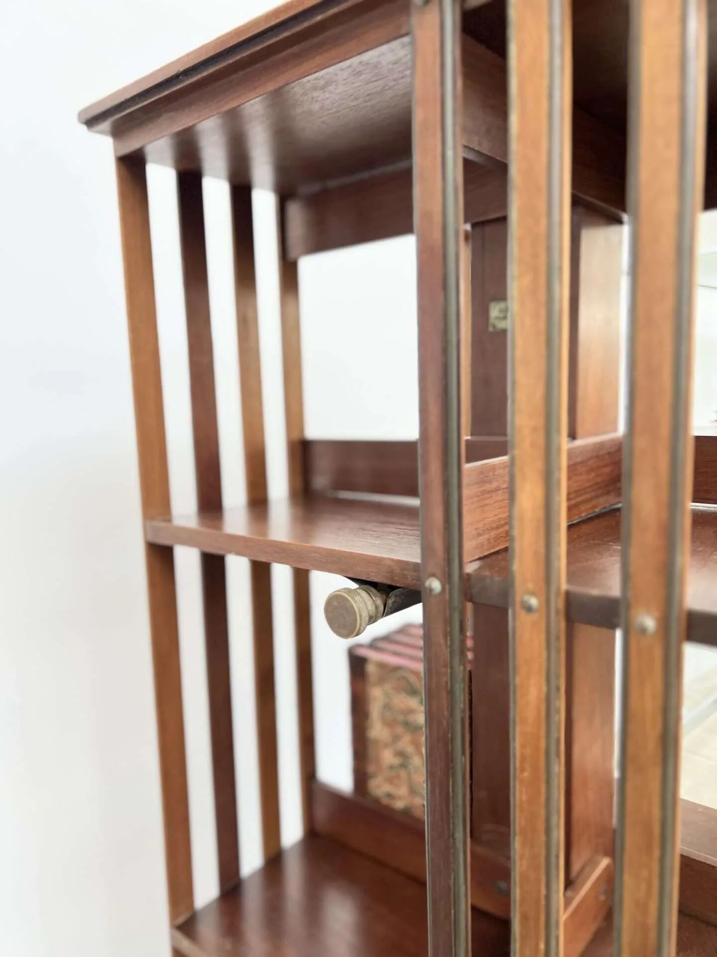 Rotating mahogany and brass library — G. Borgeaud, circa 1900