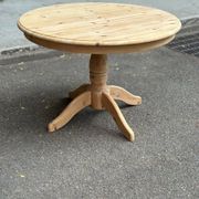 Table de repas ronde extensible en bois massif brut