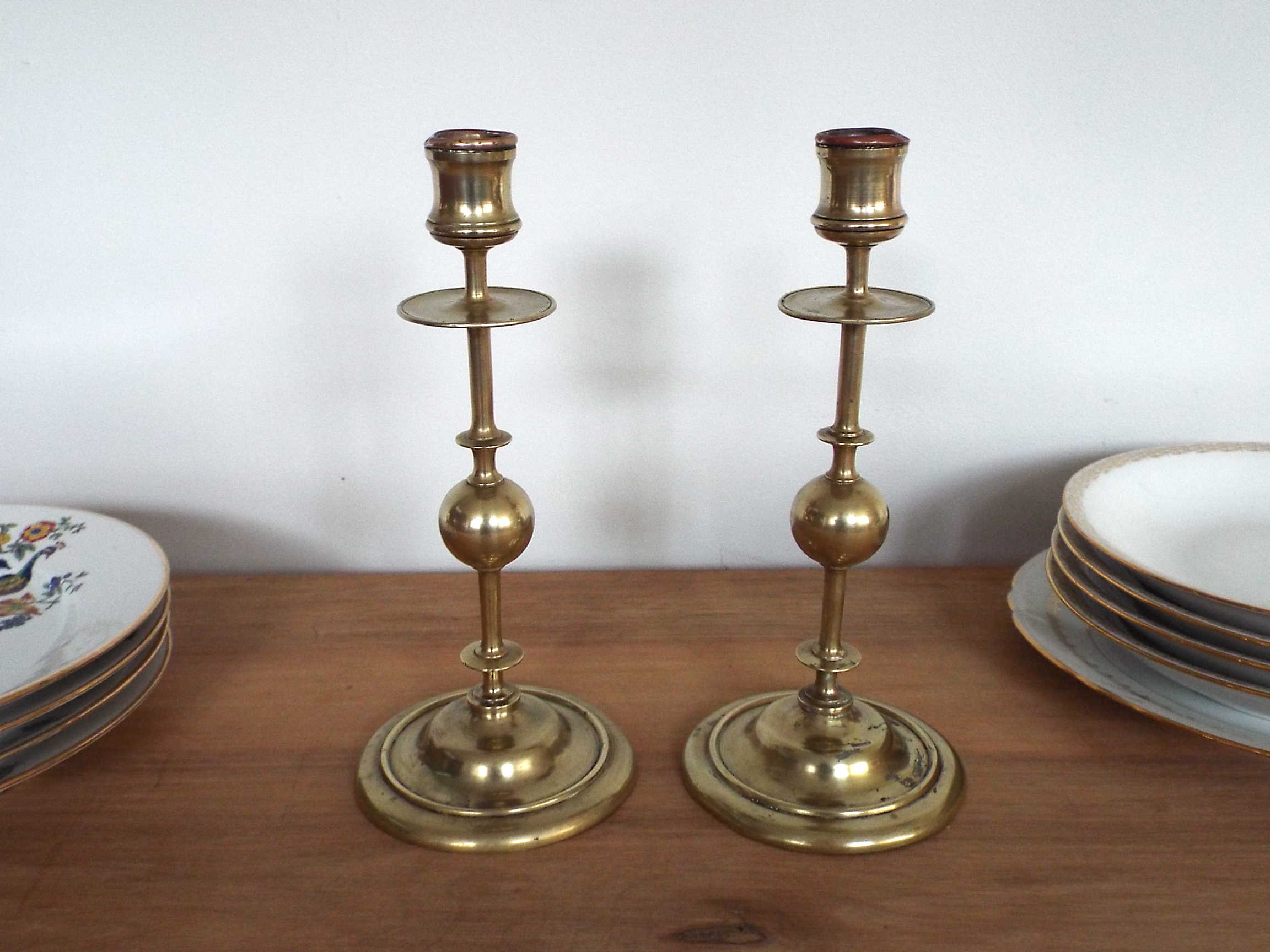 2 brass candle holders