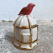 Bonbonnière cage oiseau céramique
