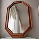 Vintage wooden mirror with 70s 80x40cm cut glass