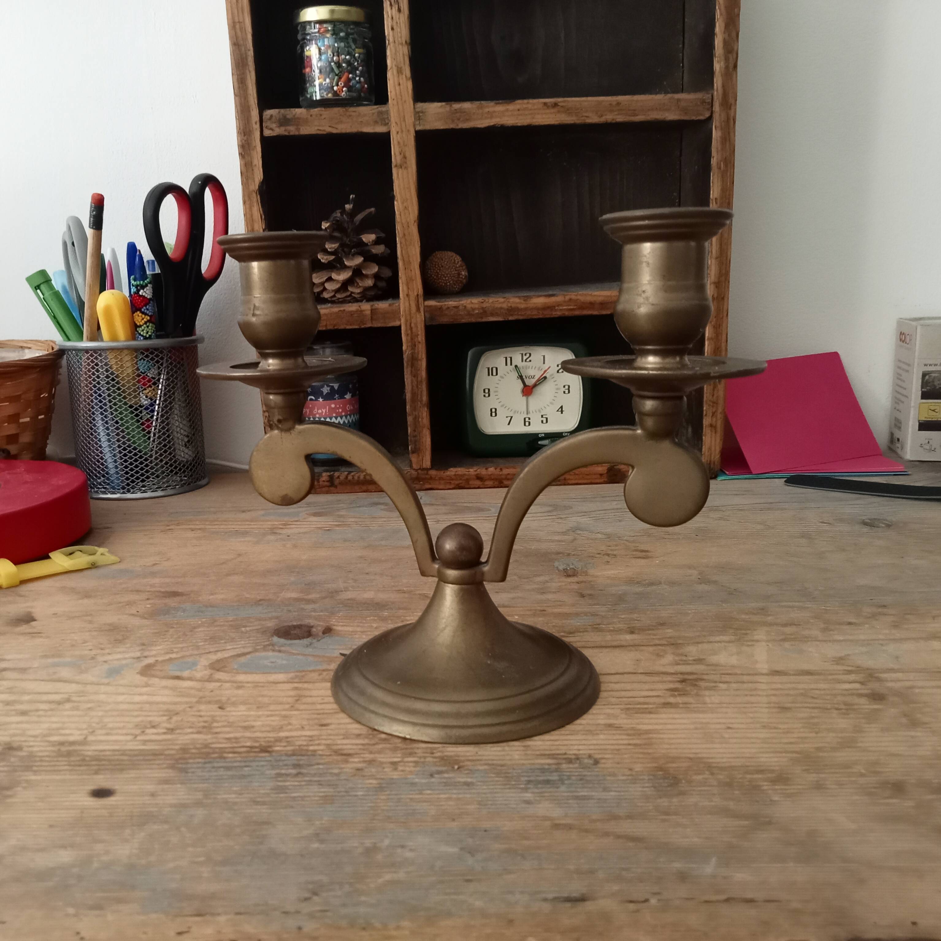 Vintage solid brass chandelier