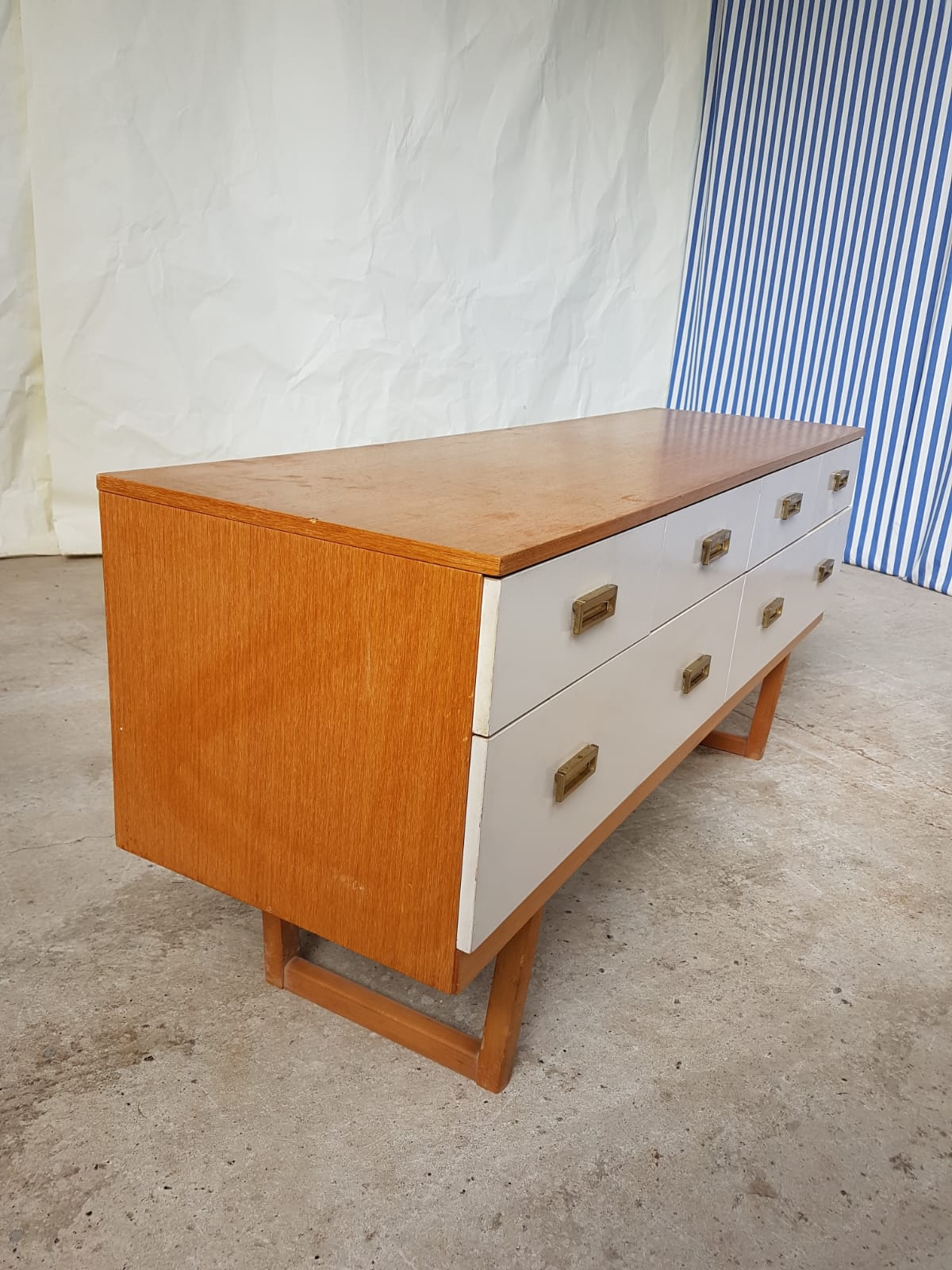 Mid century compact sideboard long chest of drawers danish Scandinavian design