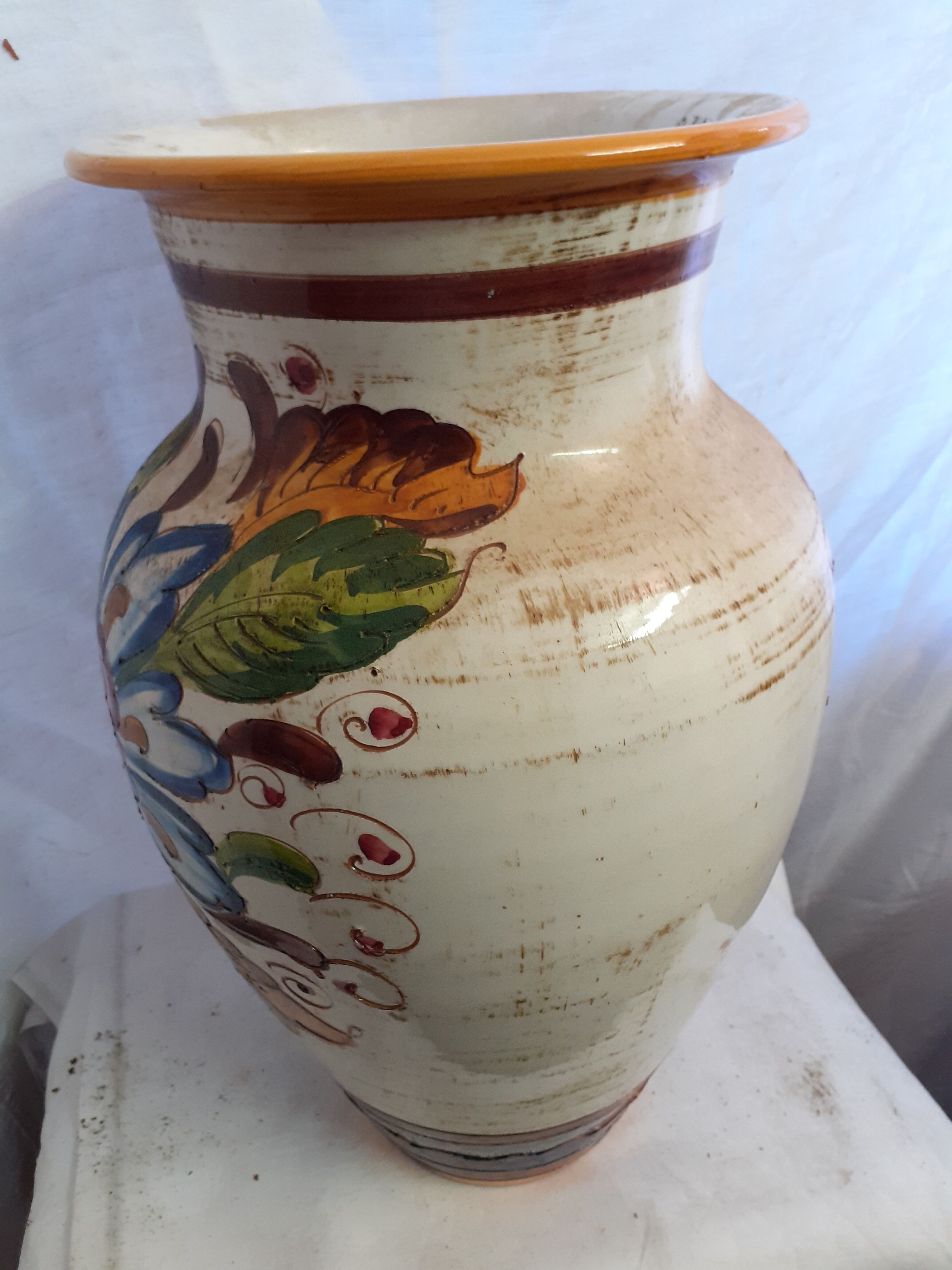 Large vase vallauris in faience