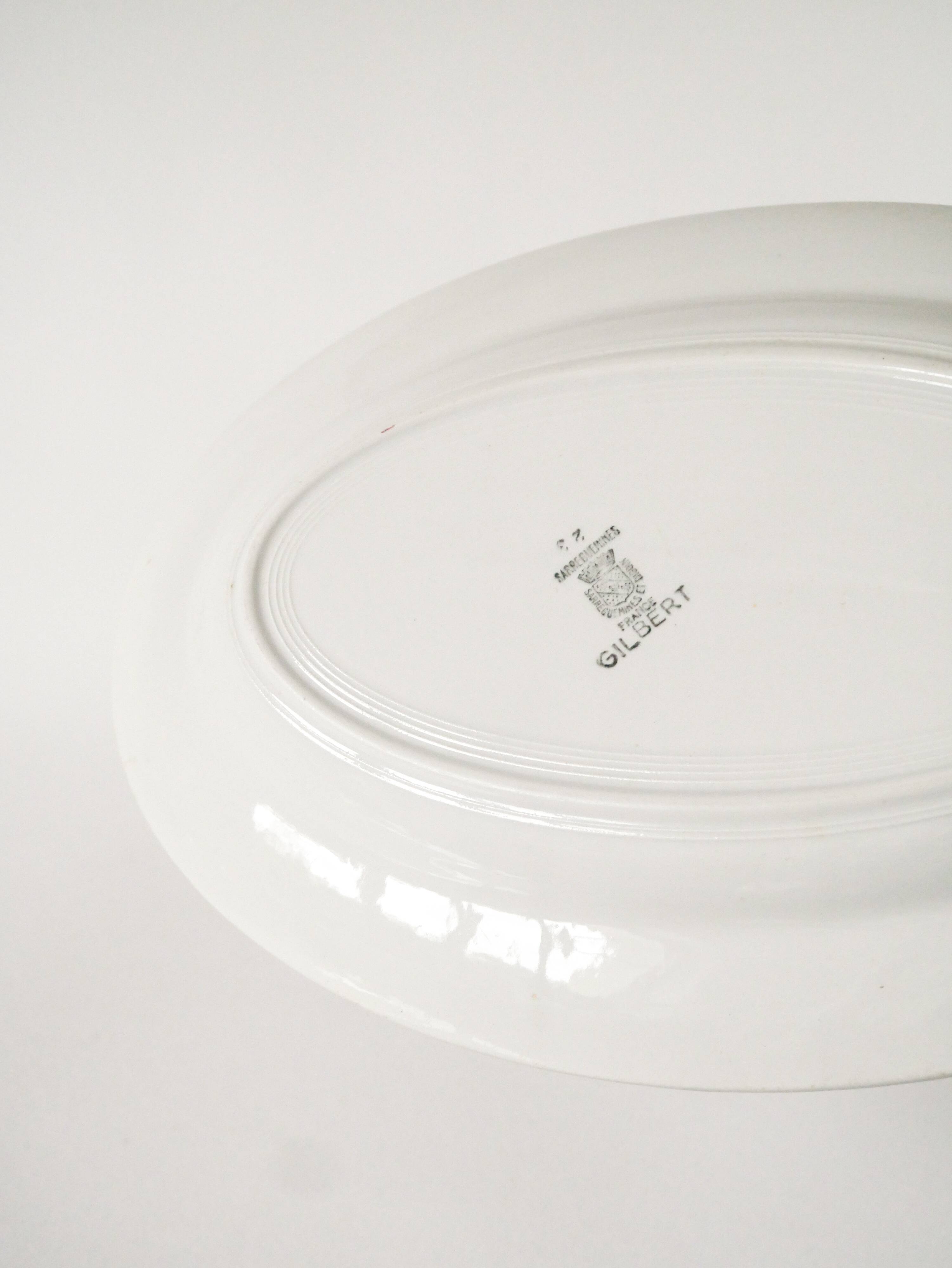 Oval platter from Sarreguemines, Gilbert pattern, early 20th century