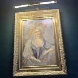 Girl with flowers painting