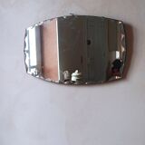 Octagonal beveled art deco wall mirror