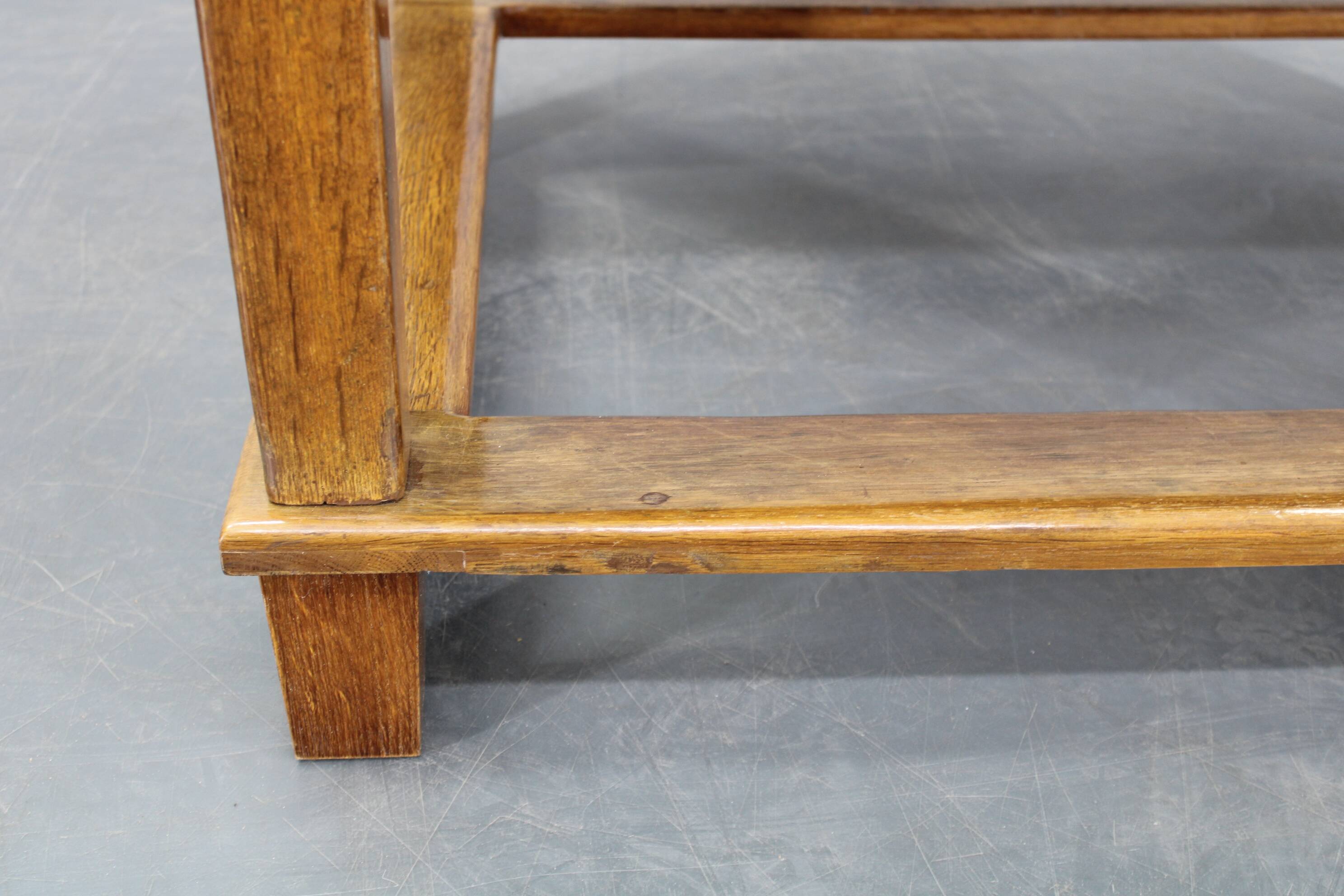 1930s Restored Antique Oak Table, Czechoslovakia