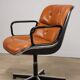 Charles Pollock leather office chair, Knoll edition, 1970