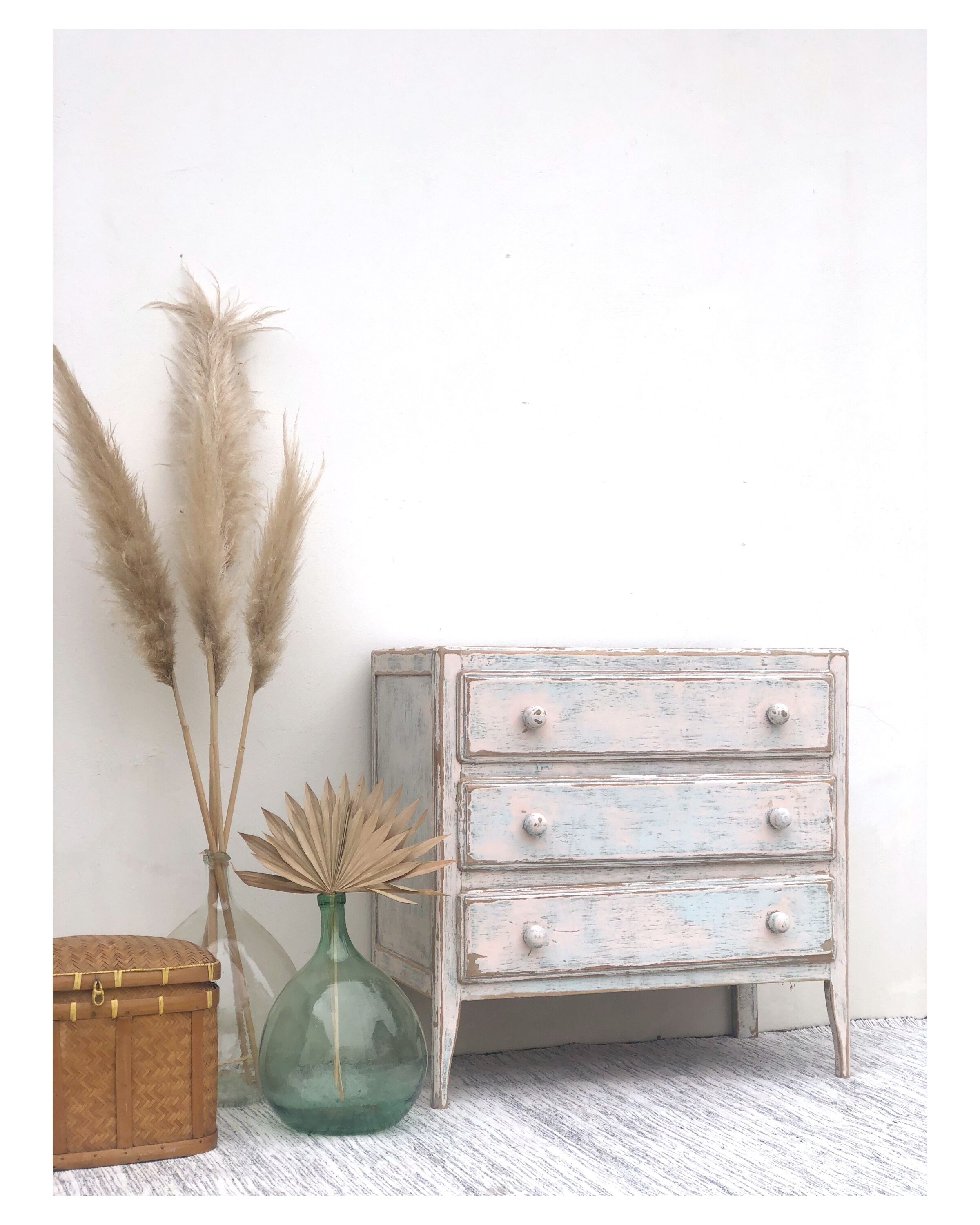 Patinated vintage chest of drawers