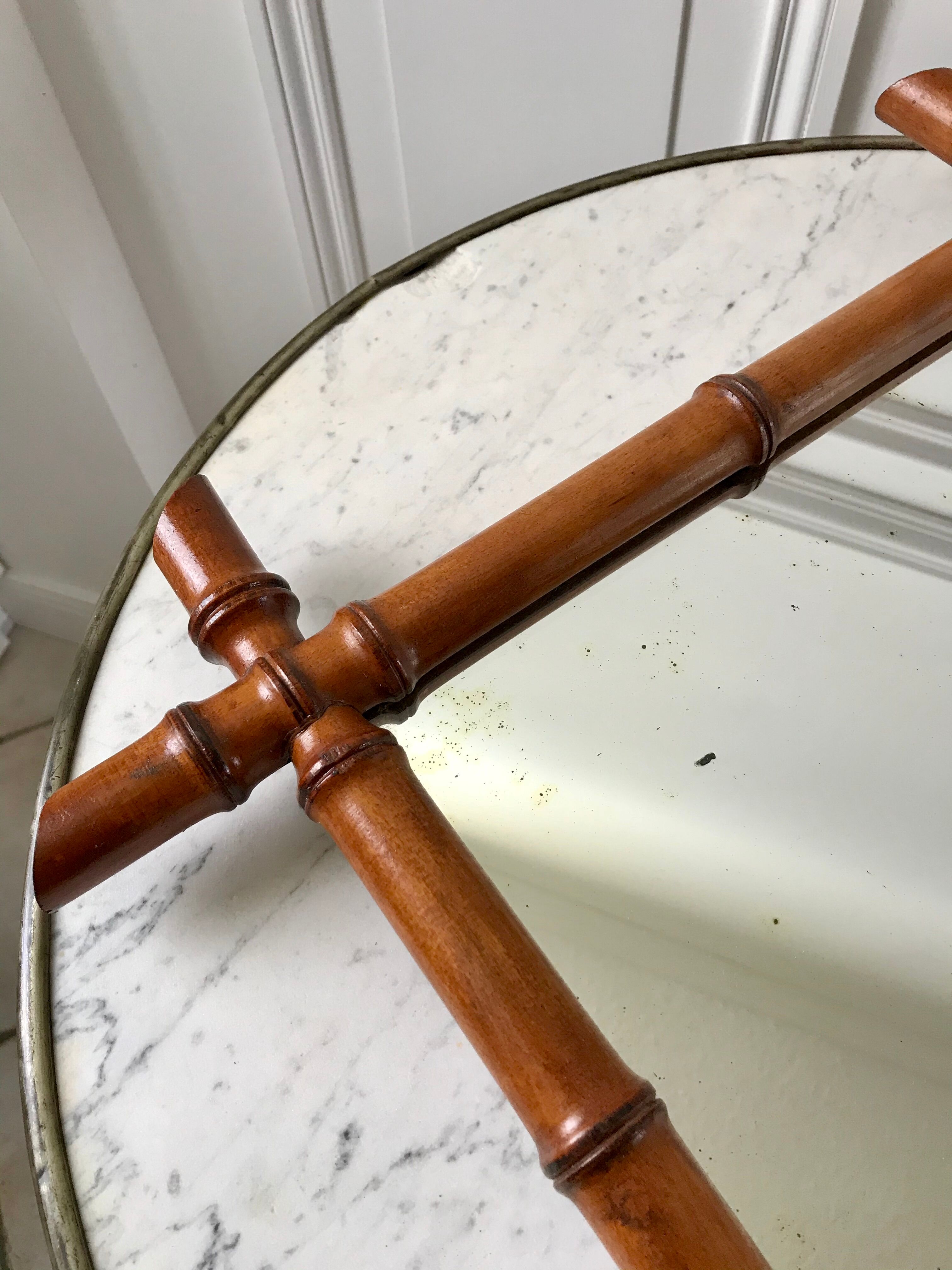 Wooden barber mirror Bamboo style 20-30s