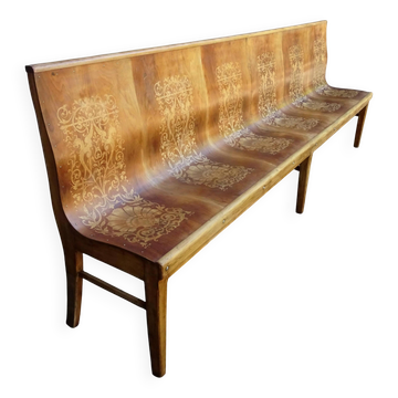 Bistro bench for 5 people 1935 Fischel "cherry wood"