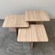 Set of three Italian travertine nesting / side tables, 1970s–1980s