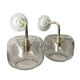 Pair of vintage smoked glass wall lights