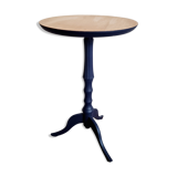 Side table blue base and raw top