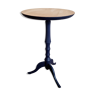 Side table blue base and raw top