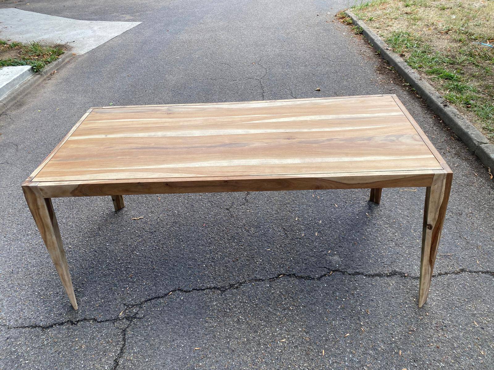 Dining table 175x80 renovated in raw solid acacia Tikamoon 6/8 people