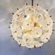 Mid century brass and crystal sputnik chandelier by Val saint lambert, 1960s