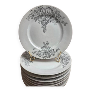 10 assiettes anciennes - porcelaine paris