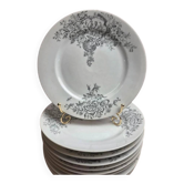 10 antique porcelain plates – Aux Lions de Faïence Paris – 19th century