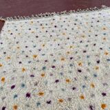 Beni Ouarain rug 300x200 cm – Natural wool with multicoloured patterns,