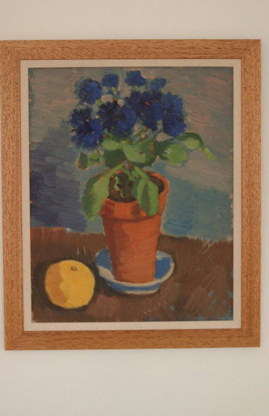 Swedish Oil on Panel – “Blue Flower and Citrus” attributed to Olax