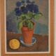 Swedish Oil on Panel – “Blue Flower and Citrus” attributed to Olax