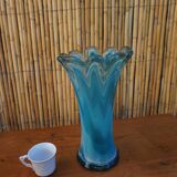 Blown glass vase in flower shape