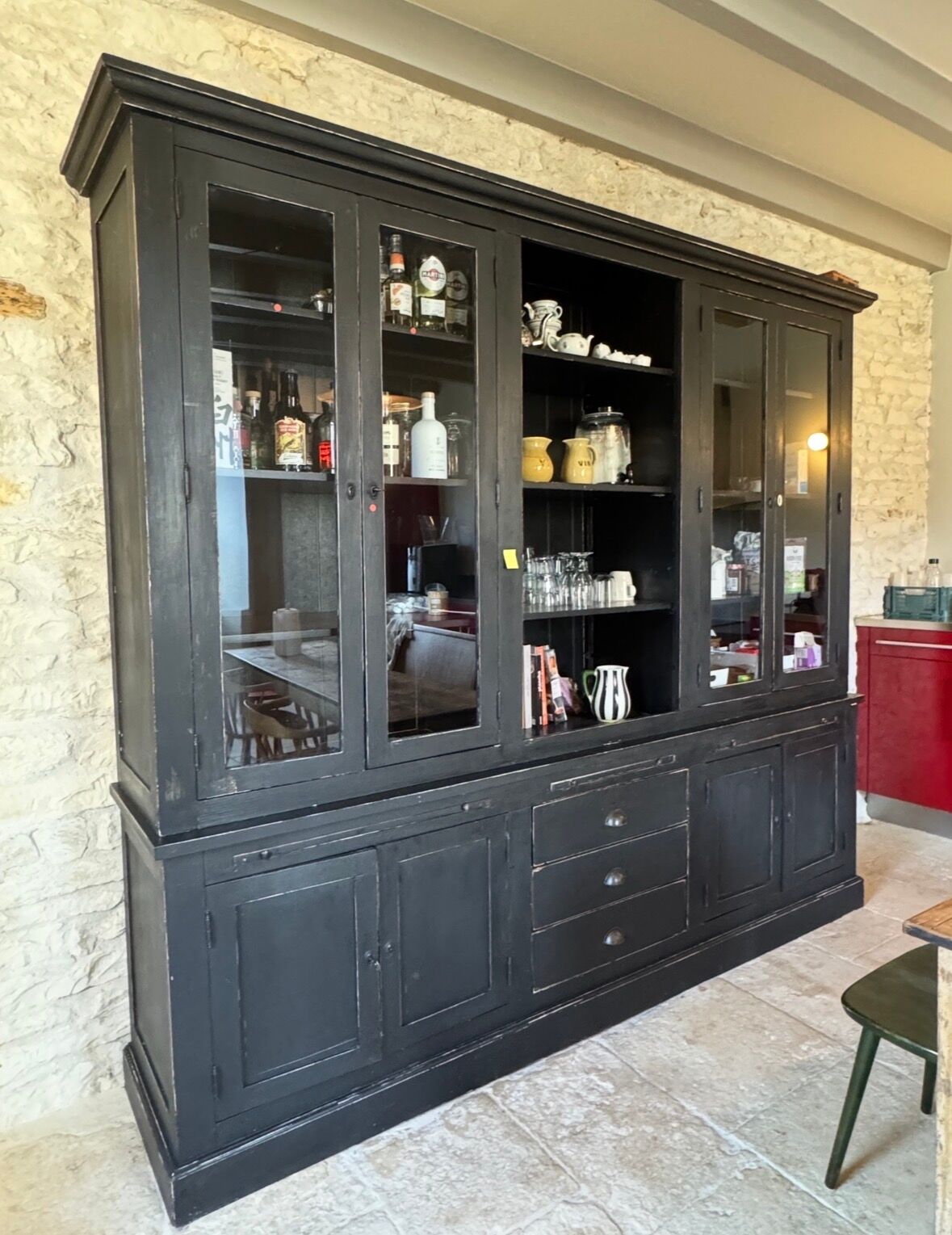 Large display cabinet with 2 sections