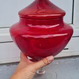 cut with standing lid Murano empoli italy red orange