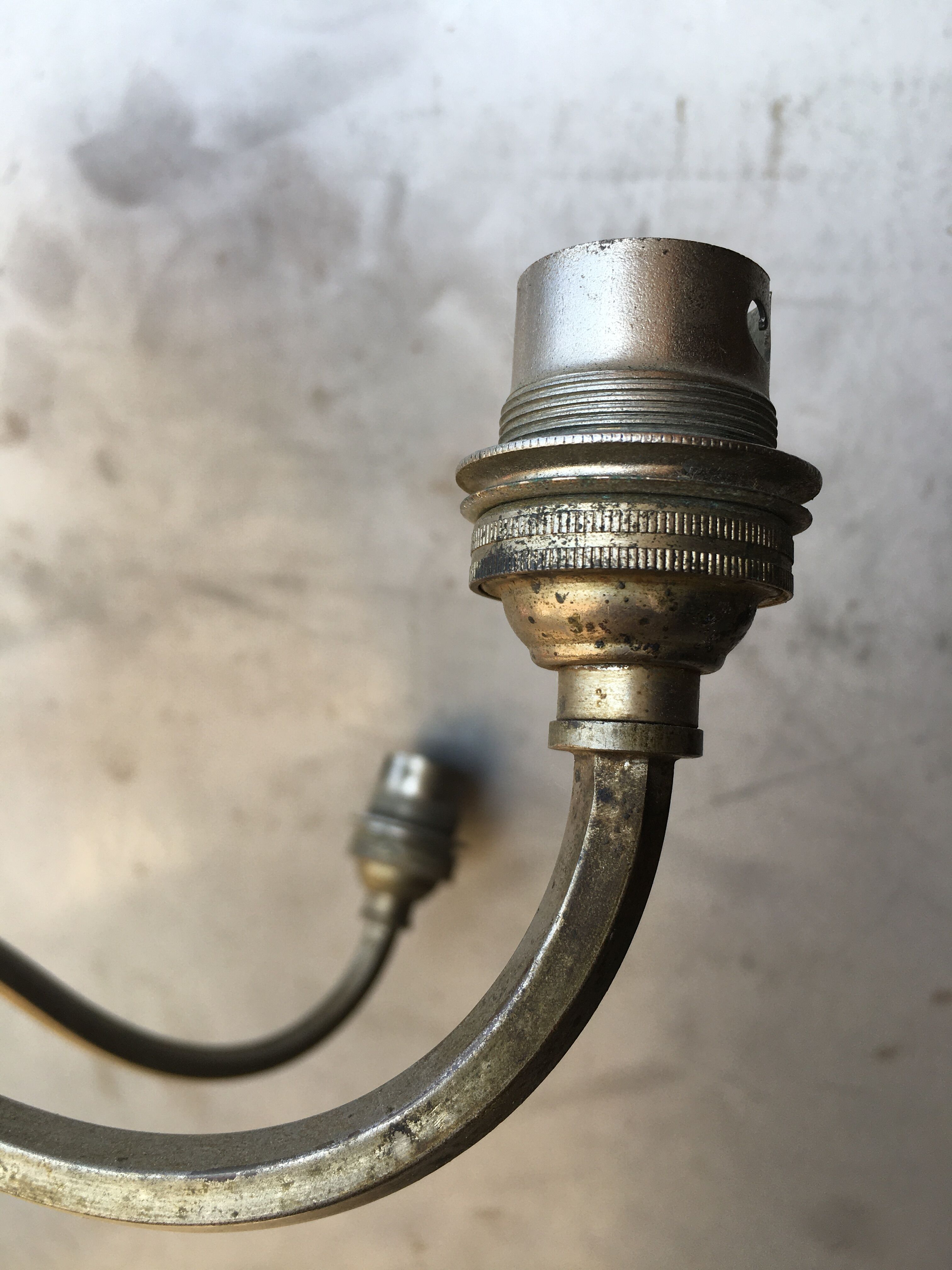 Silver bronze chandelier art nouveau