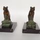 Vintage French Art Deco Panther Book Ends - Marble and Metal Bookends