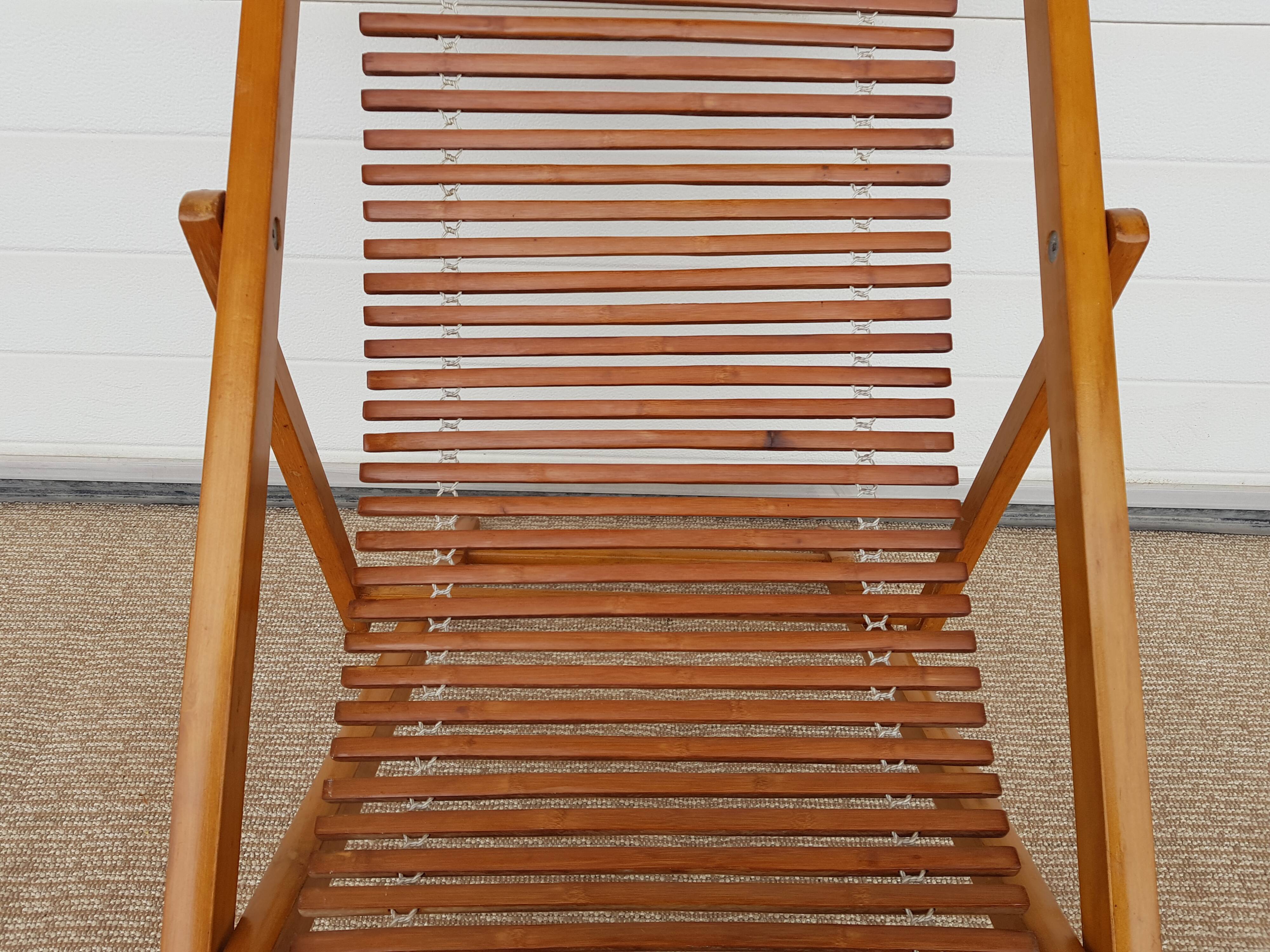 60s slatted sunbed lounger in 60s slats