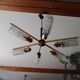 Arlus vintage brass and glass chandelier 6 lights