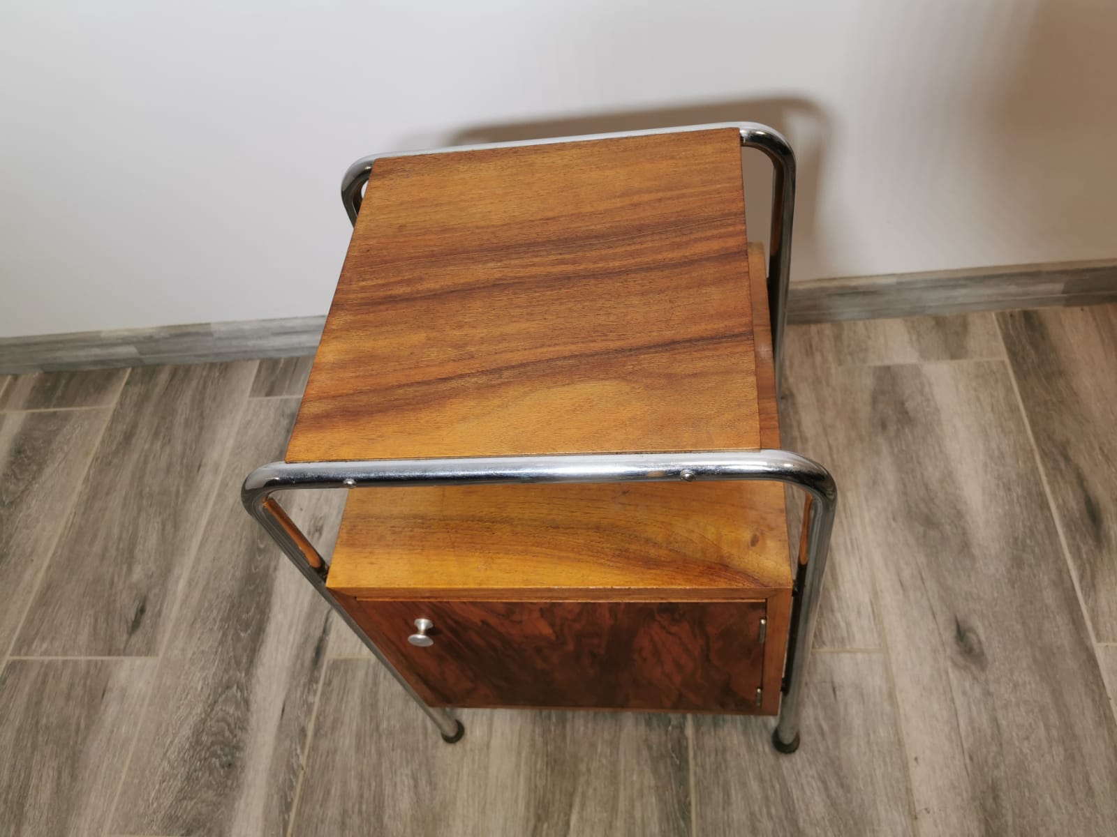 Bauhaus chromed nightstand by Robert Slezak