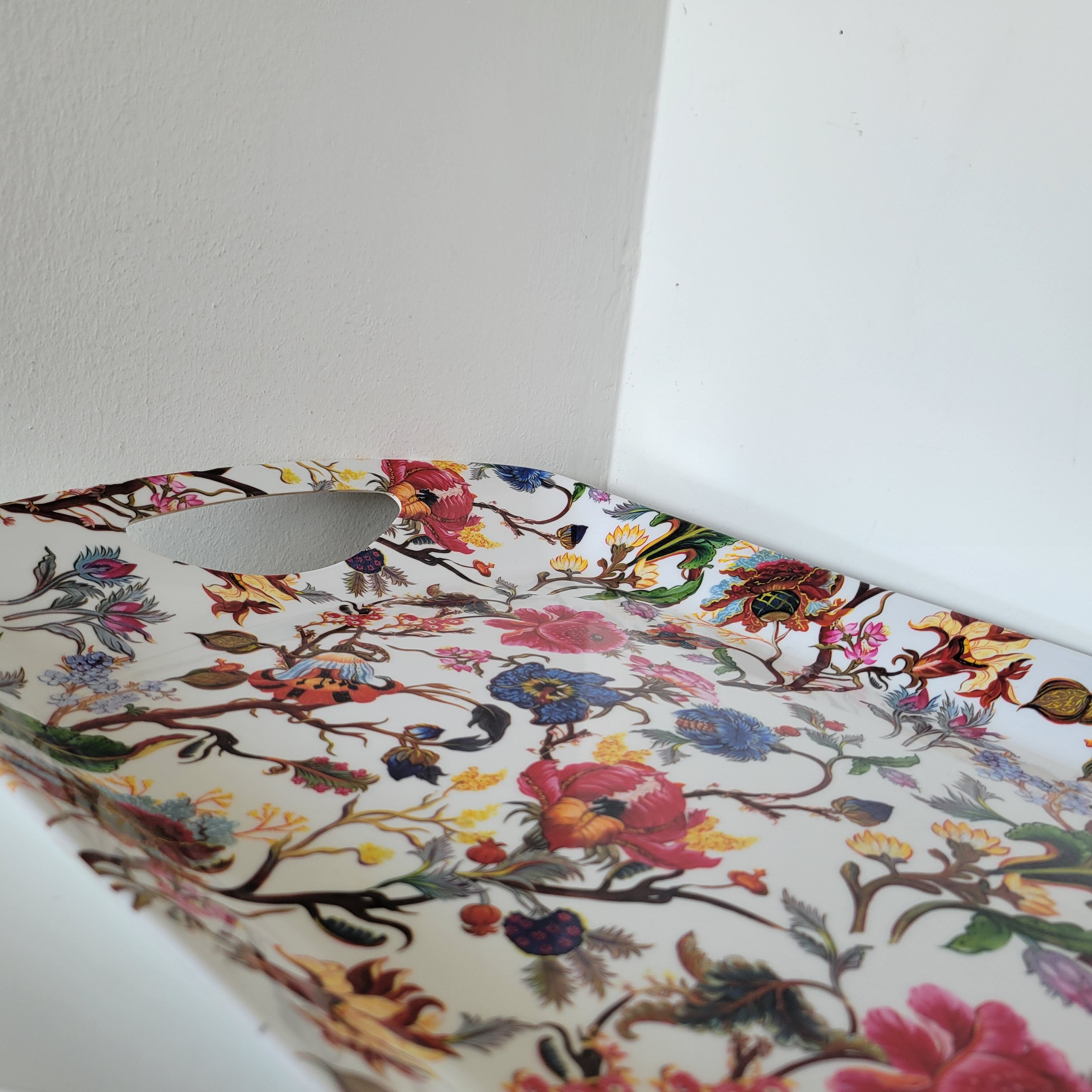 Large melamine serving tray The Leonardo Collection floral decoration
